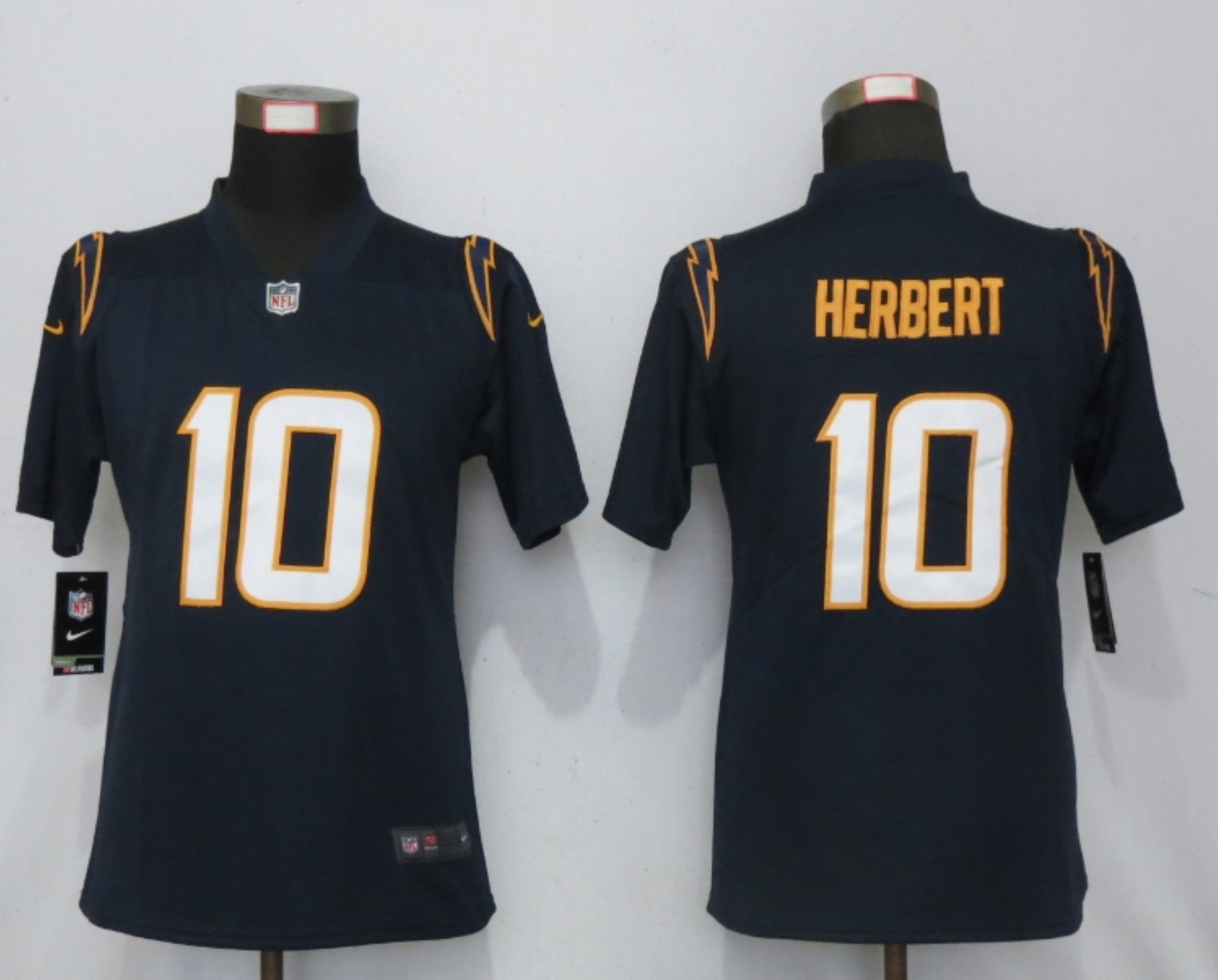 Women New Nike San Diego Chargers 10 Herbert Navy Blue os Angeles Chargers Alternate Elite Playe
